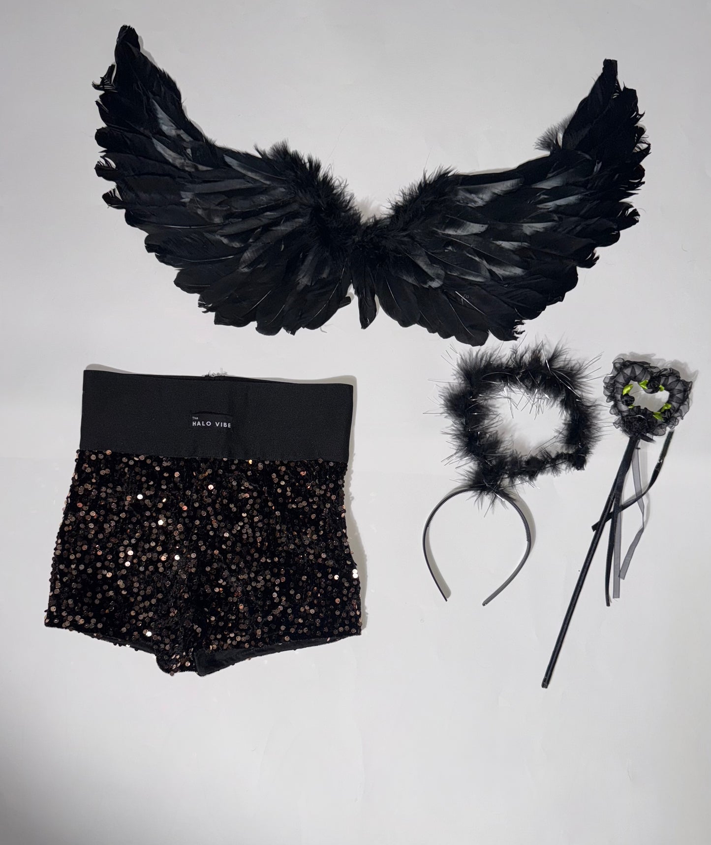 Angel sequin shorts Halloween bundle