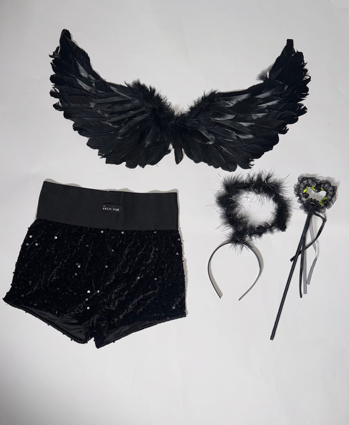 Angel sequin shorts Halloween bundle