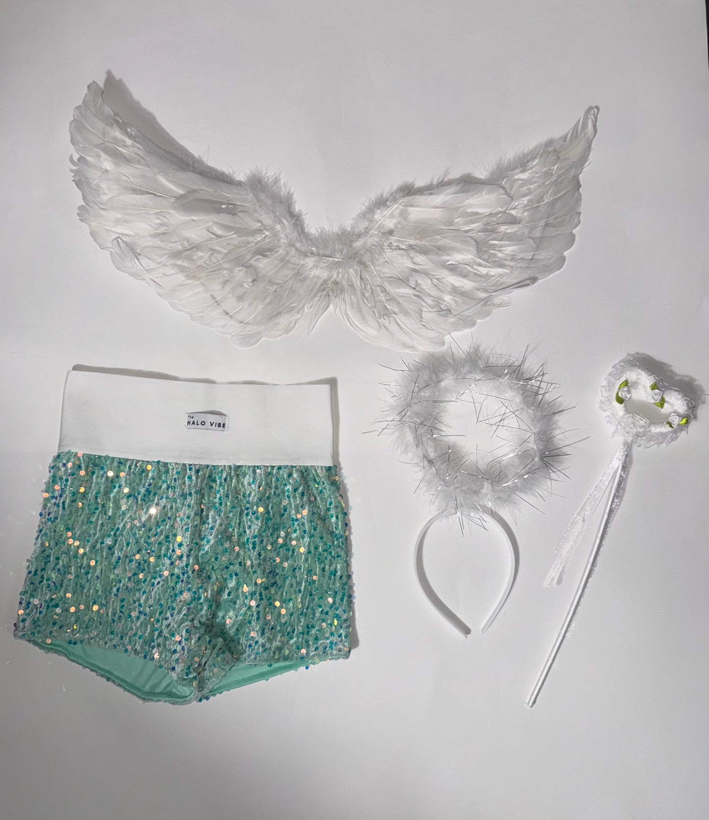 Angel sequin shorts Halloween bundle