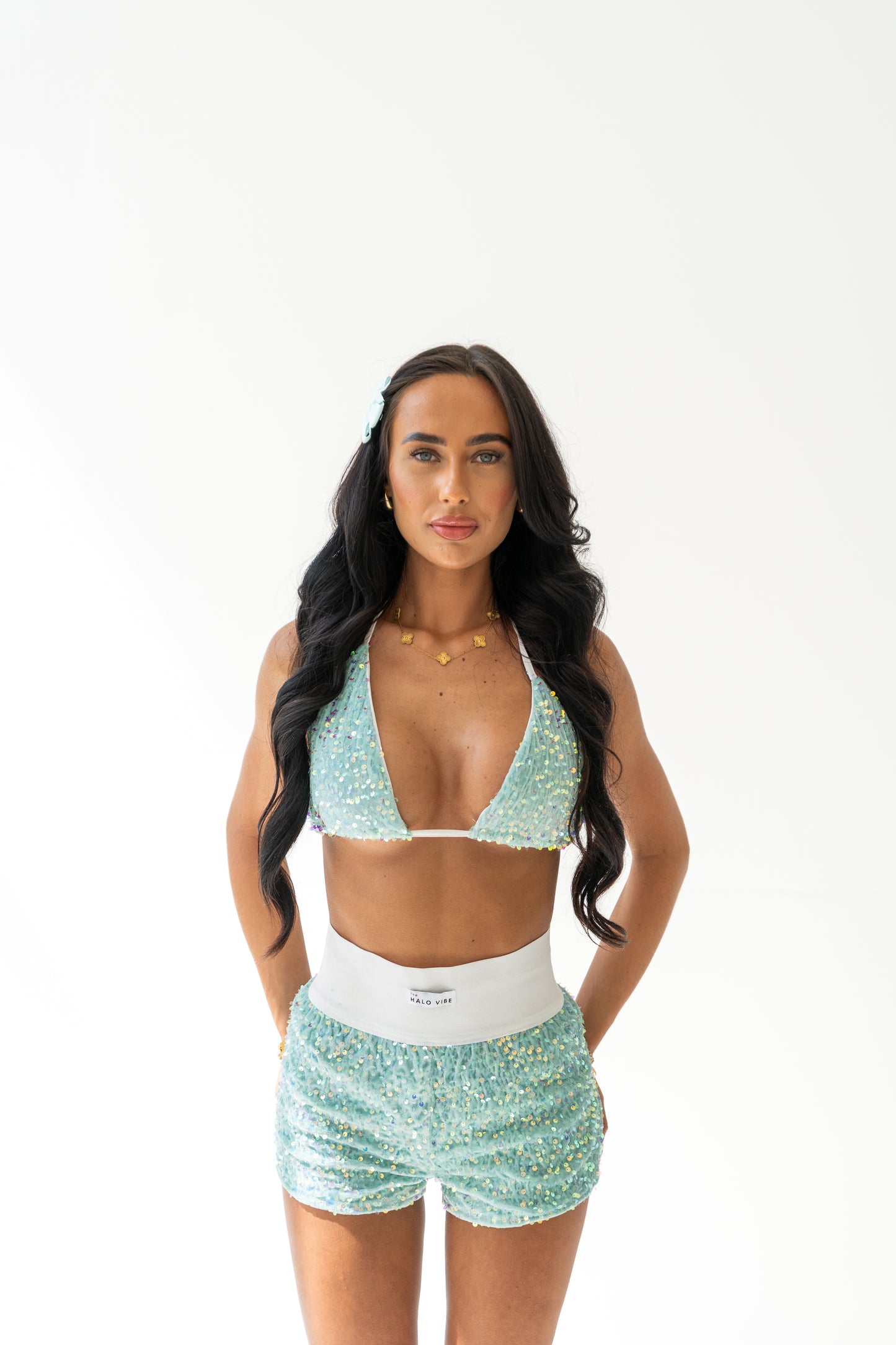 Sequin short & bikini 2 piece