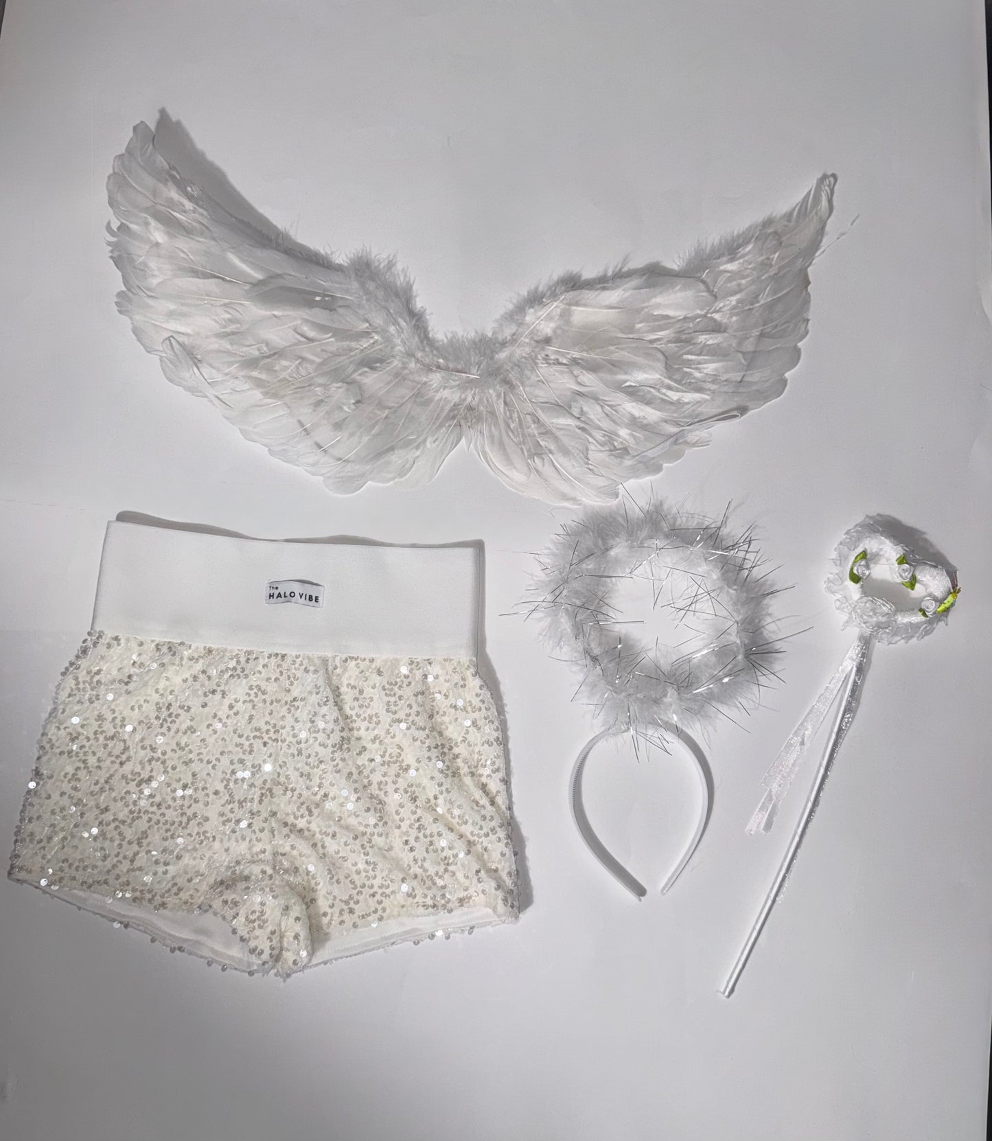 Angel sequin shorts Halloween bundle