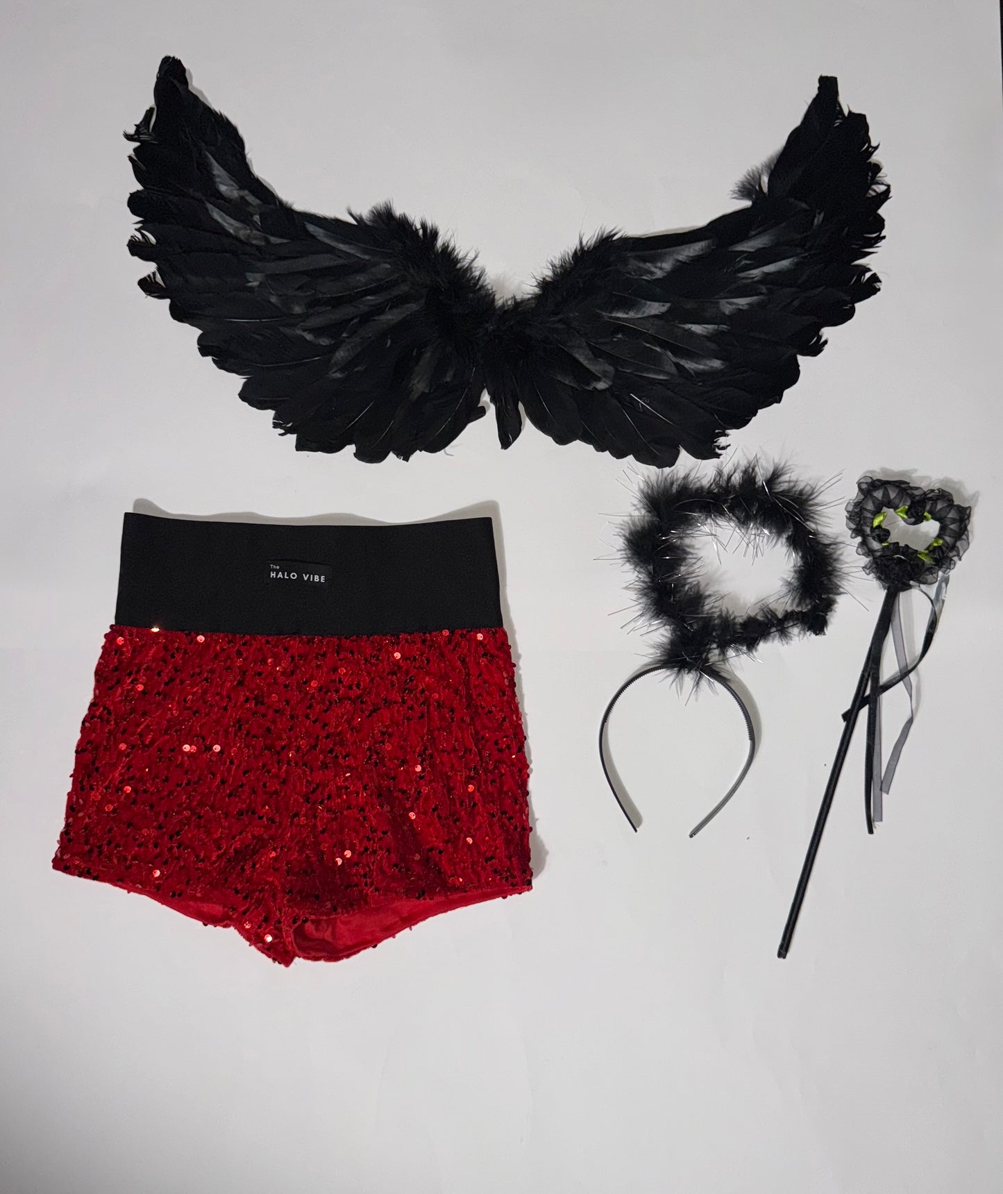Angel sequin shorts Halloween bundle