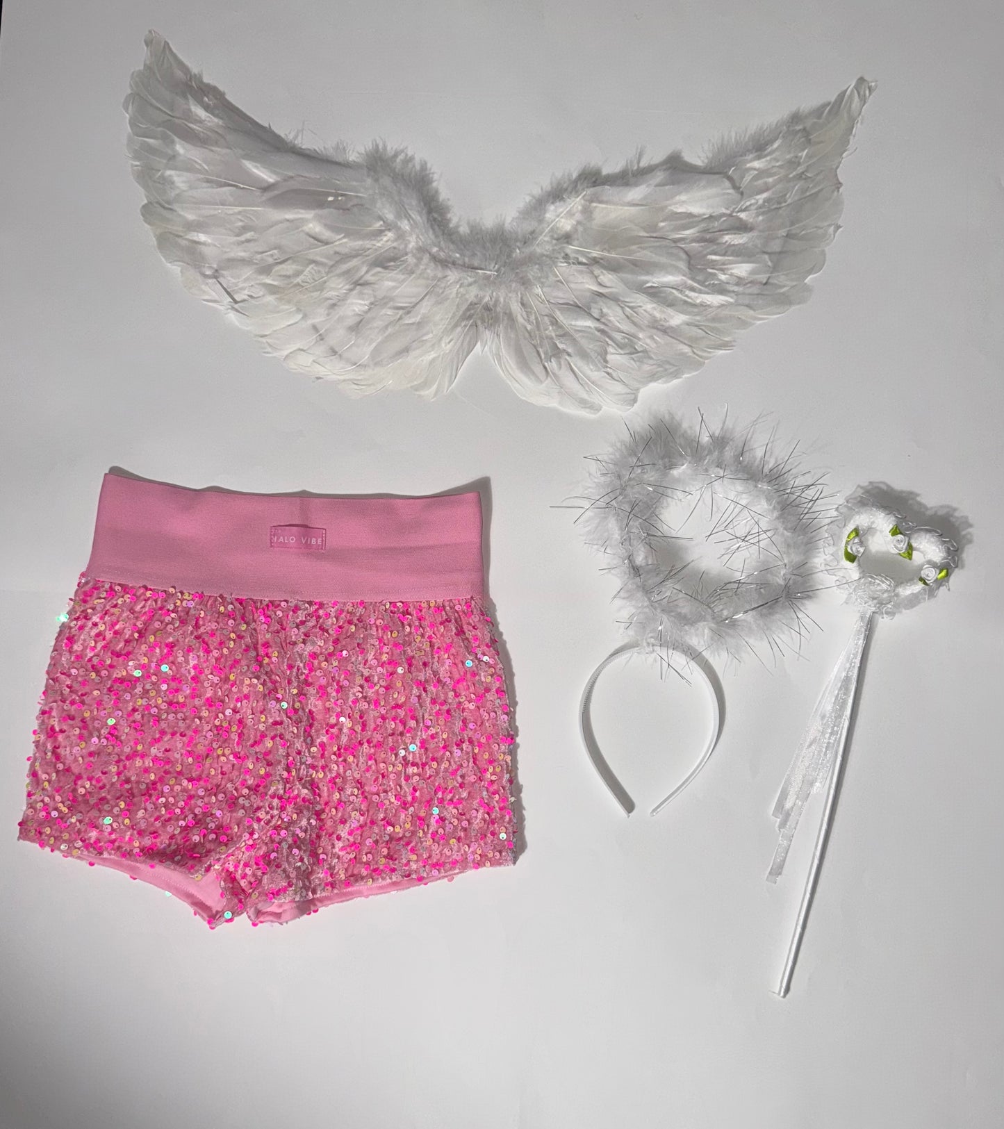 Angel sequin shorts Halloween bundle