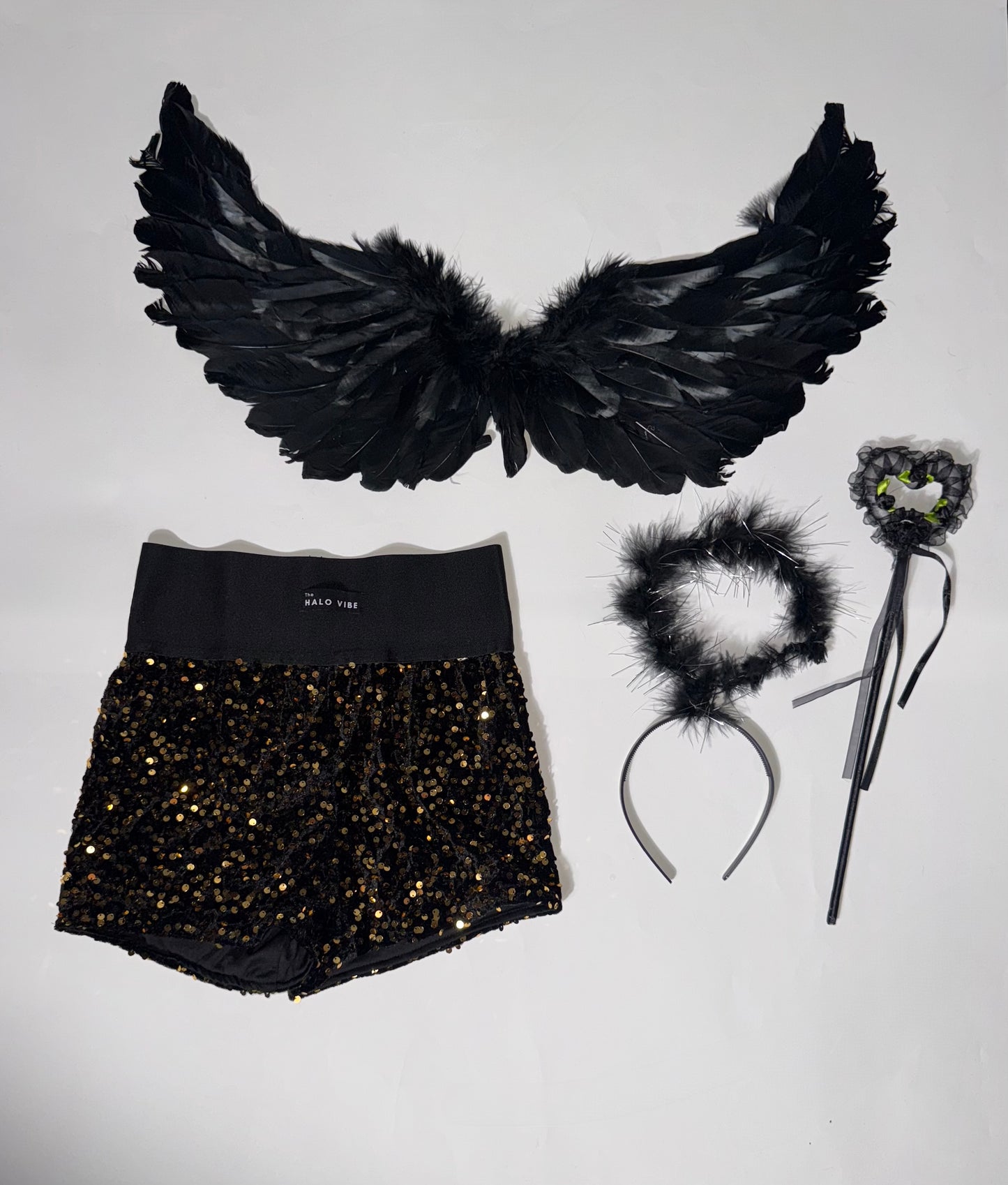 Angel sequin shorts Halloween bundle