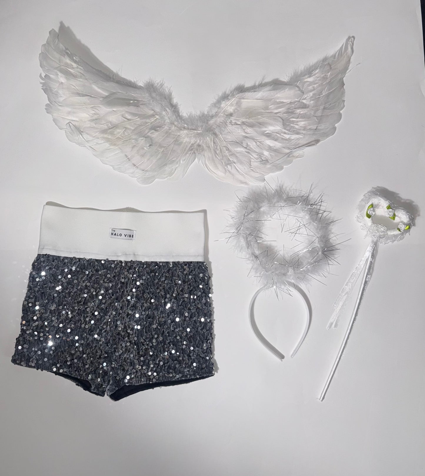 Angel sequin shorts Halloween bundle