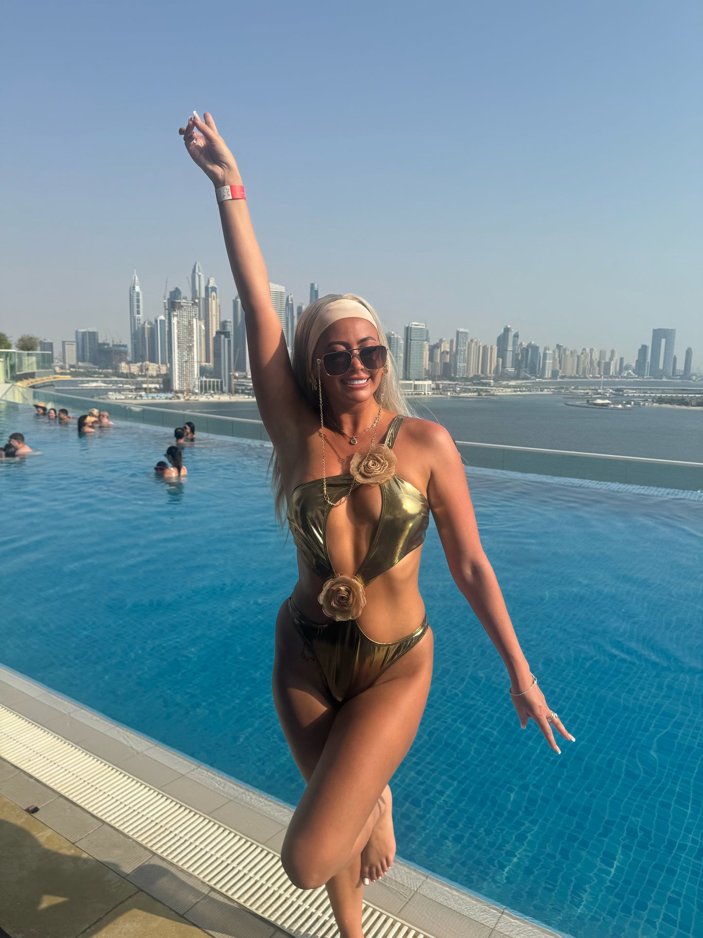 Gold flower swimsuit