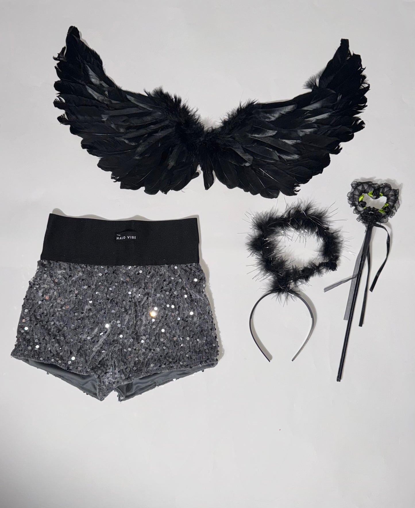 Angel sequin shorts Halloween bundle