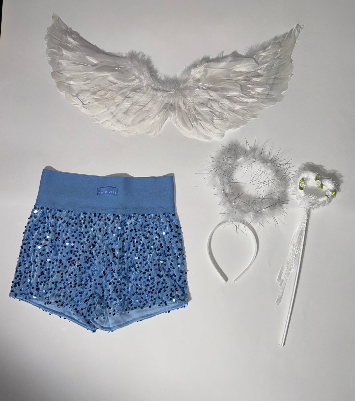 Angel sequin shorts Halloween bundle