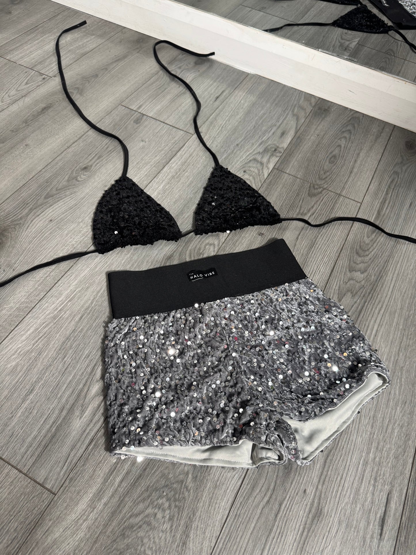 Sequin short & bikini 2 piece