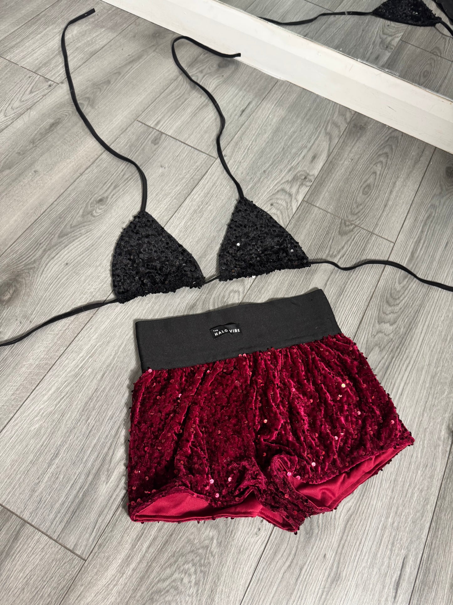 Sequin short & bikini 2 piece