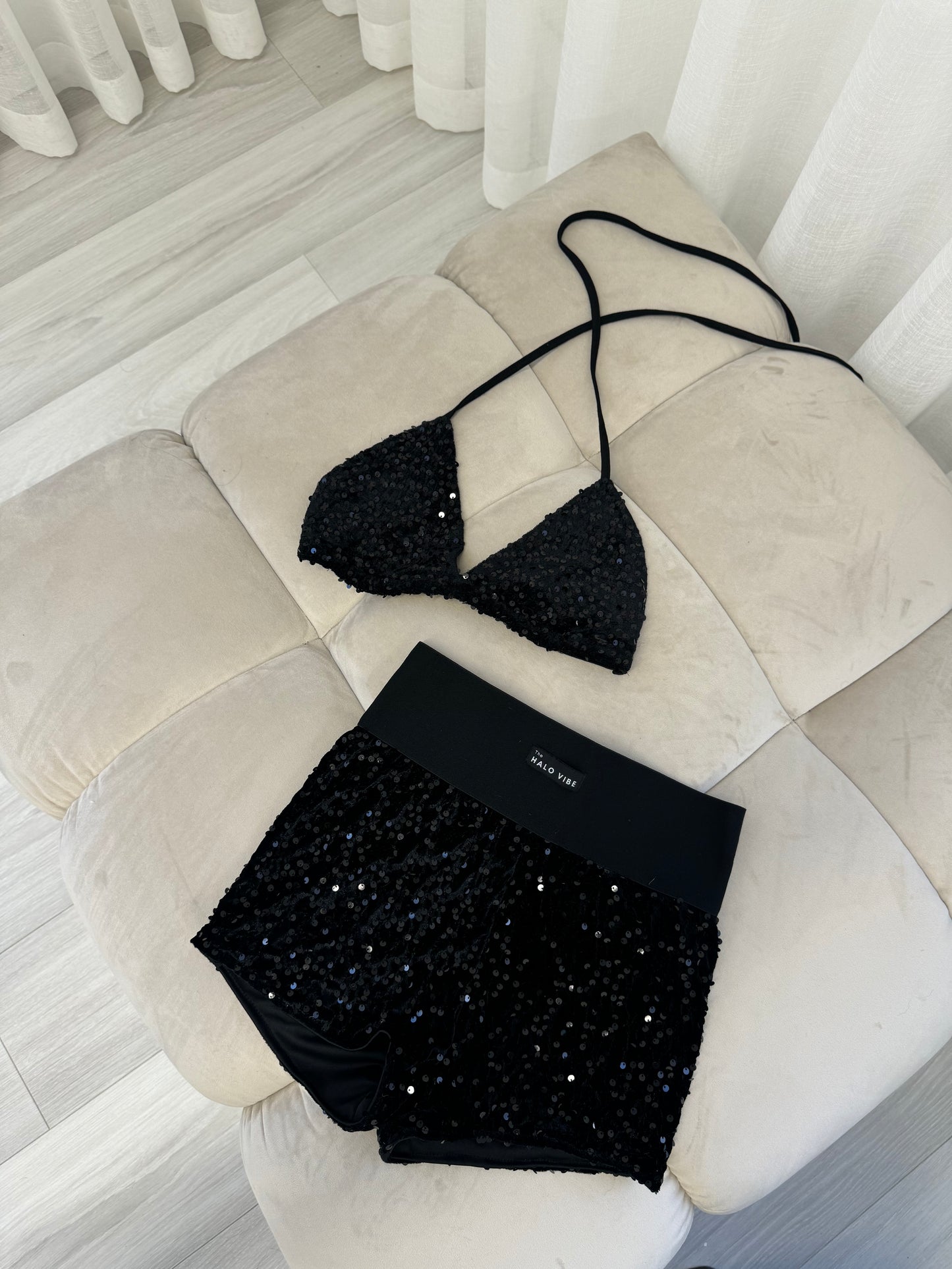 Sequin short & bikini 2 piece
