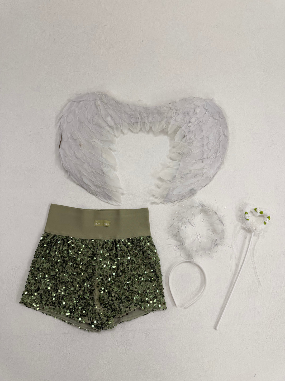 Angel sequin shorts Halloween bundle