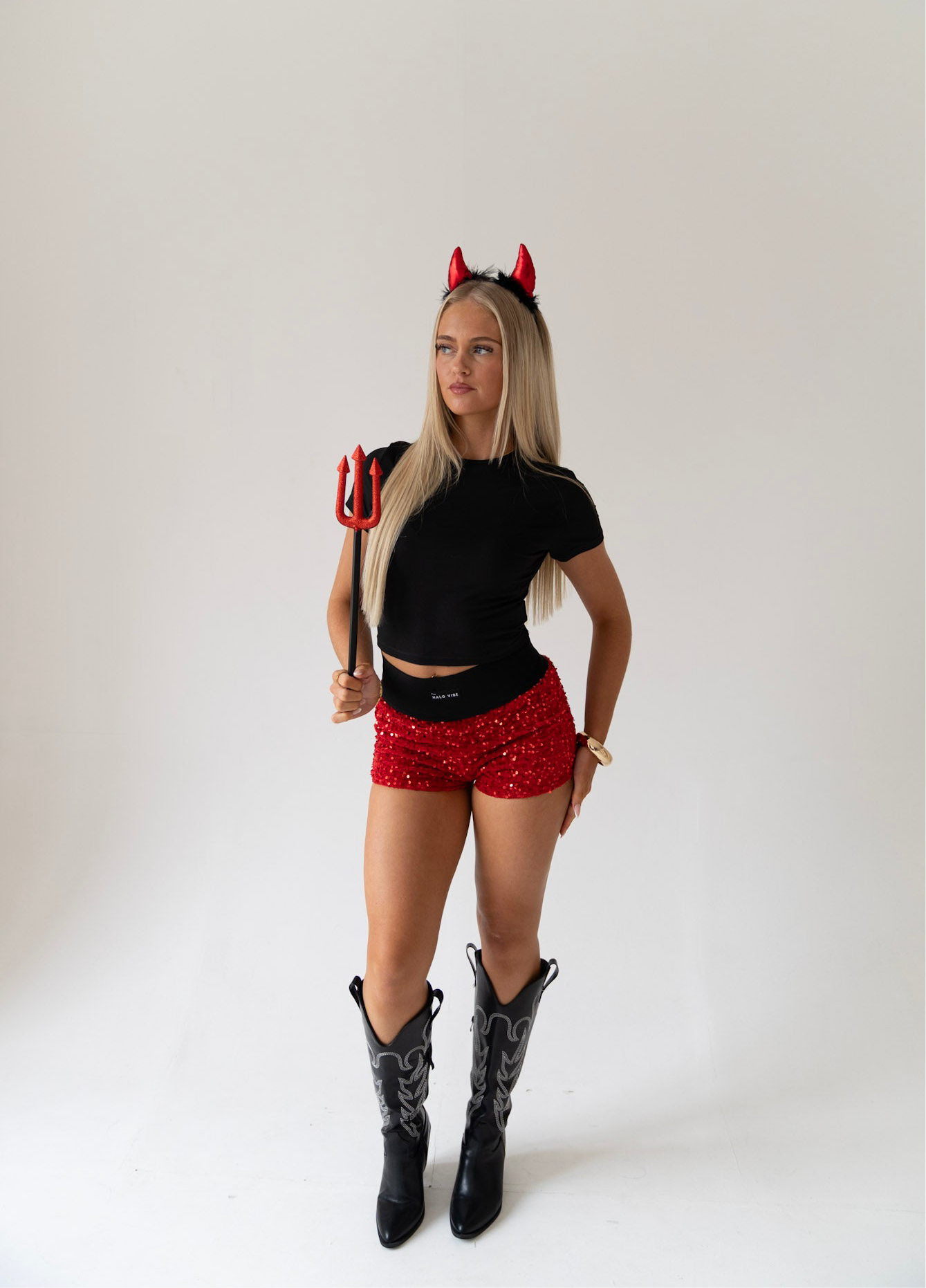 Devil sequin shorts Halloween bundle