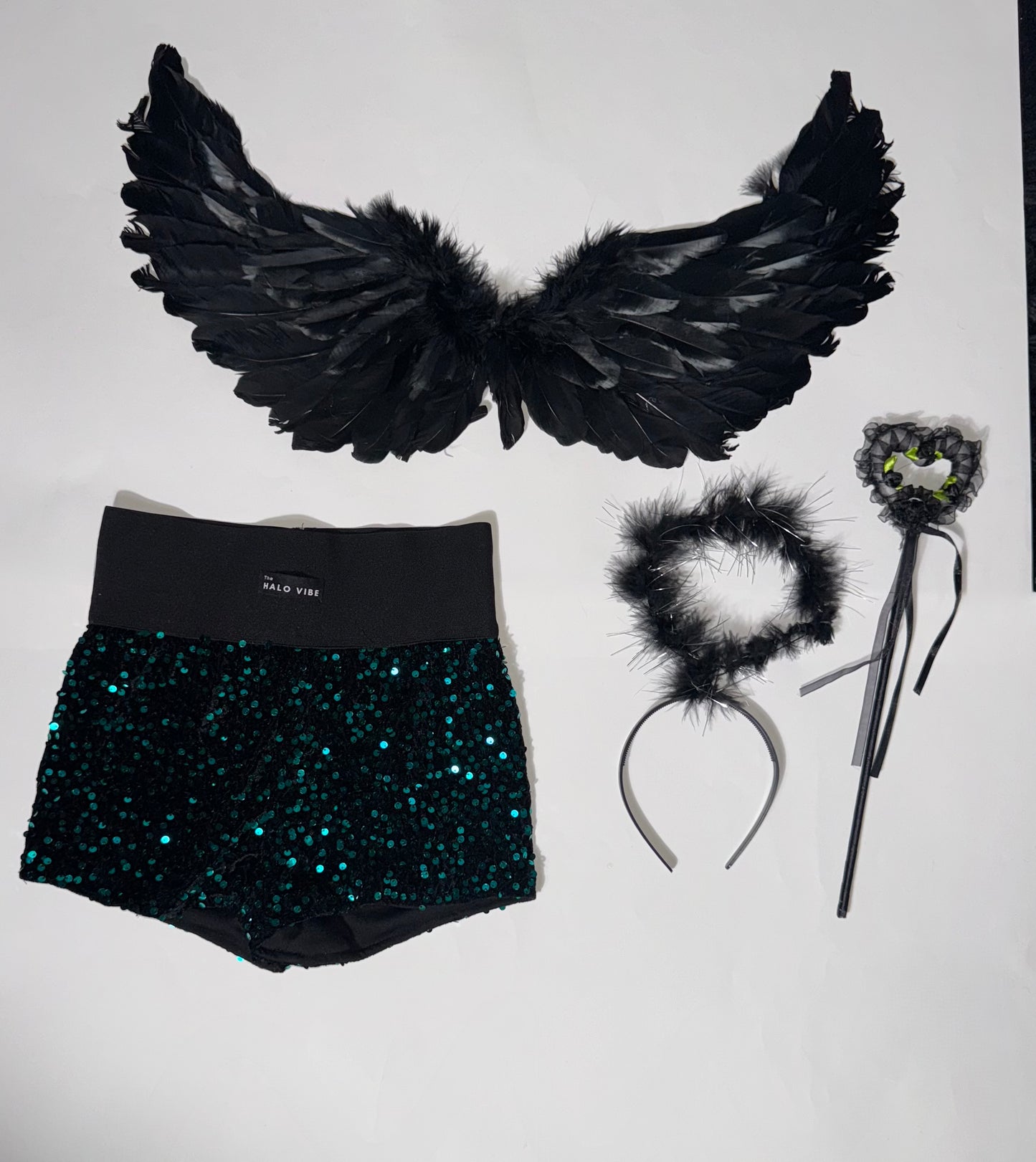 Angel sequin shorts Halloween bundle
