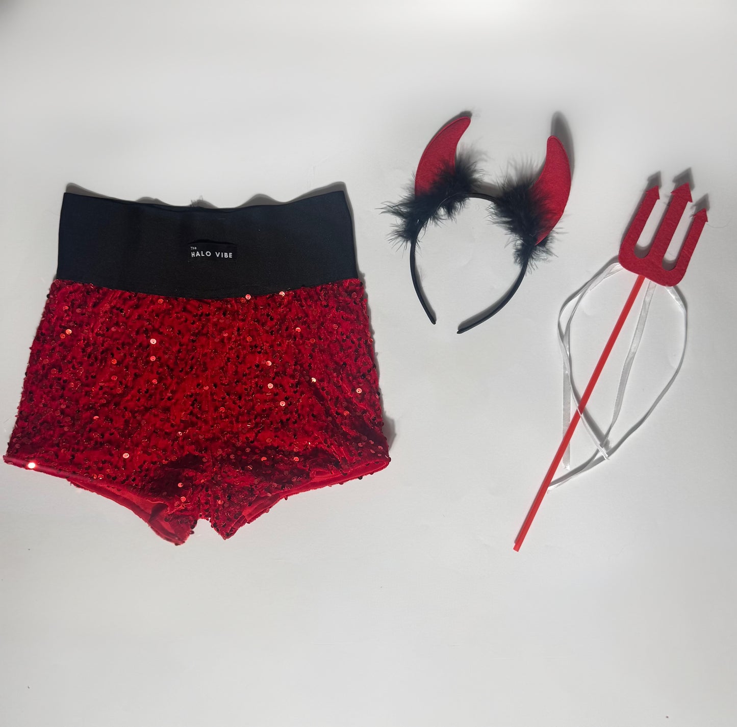 Devil sequin shorts Halloween bundle