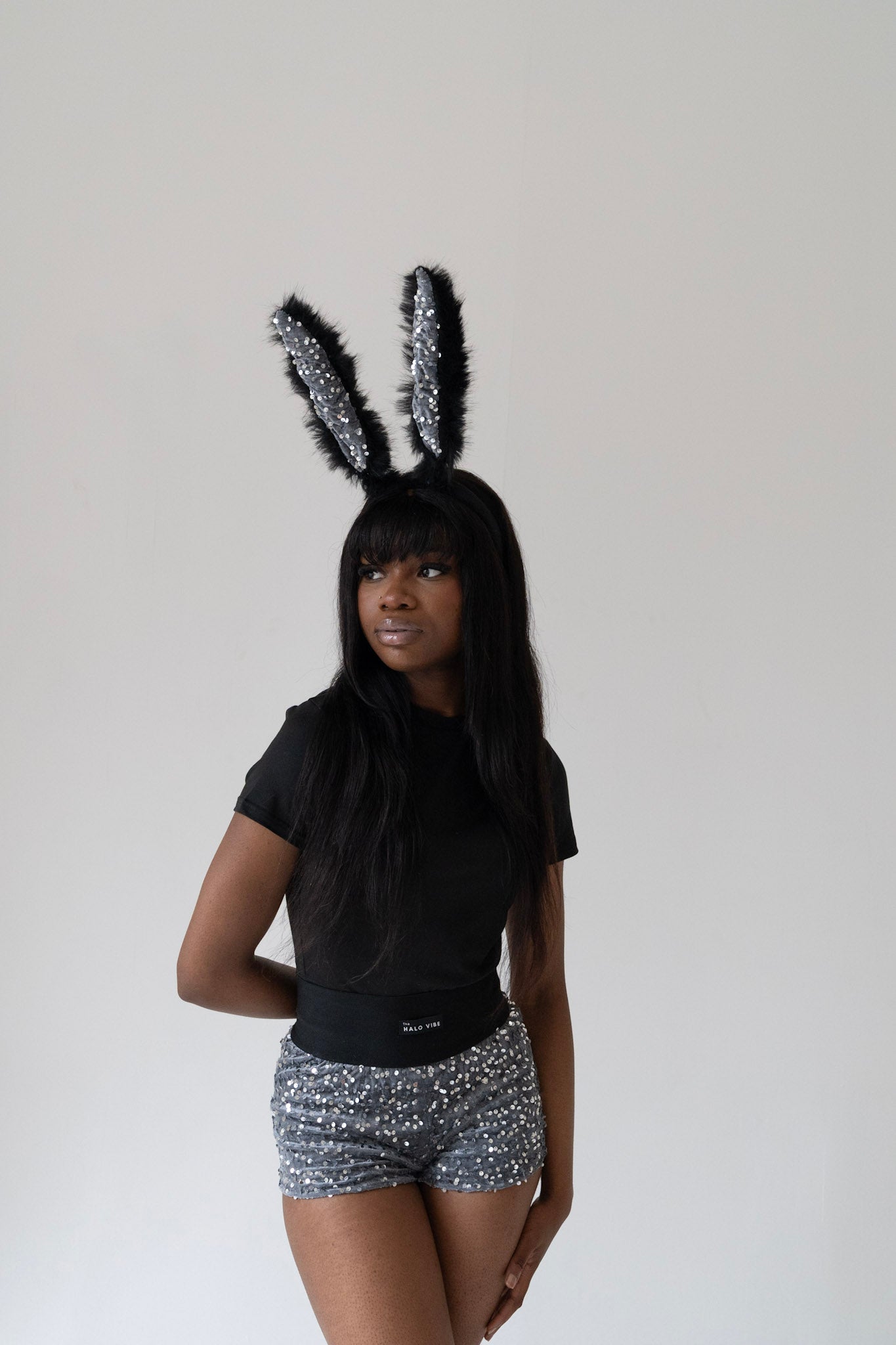 Furry bunny sequin shorts Halloween bundle