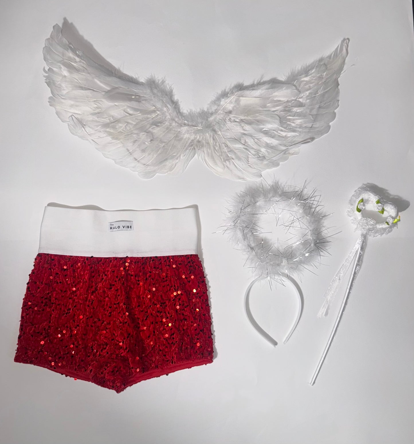 Angel sequin shorts Halloween bundle