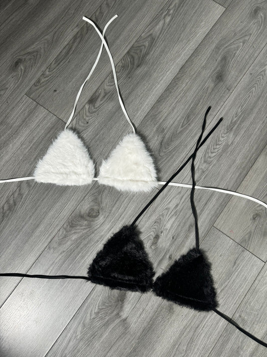 Fur bikini top