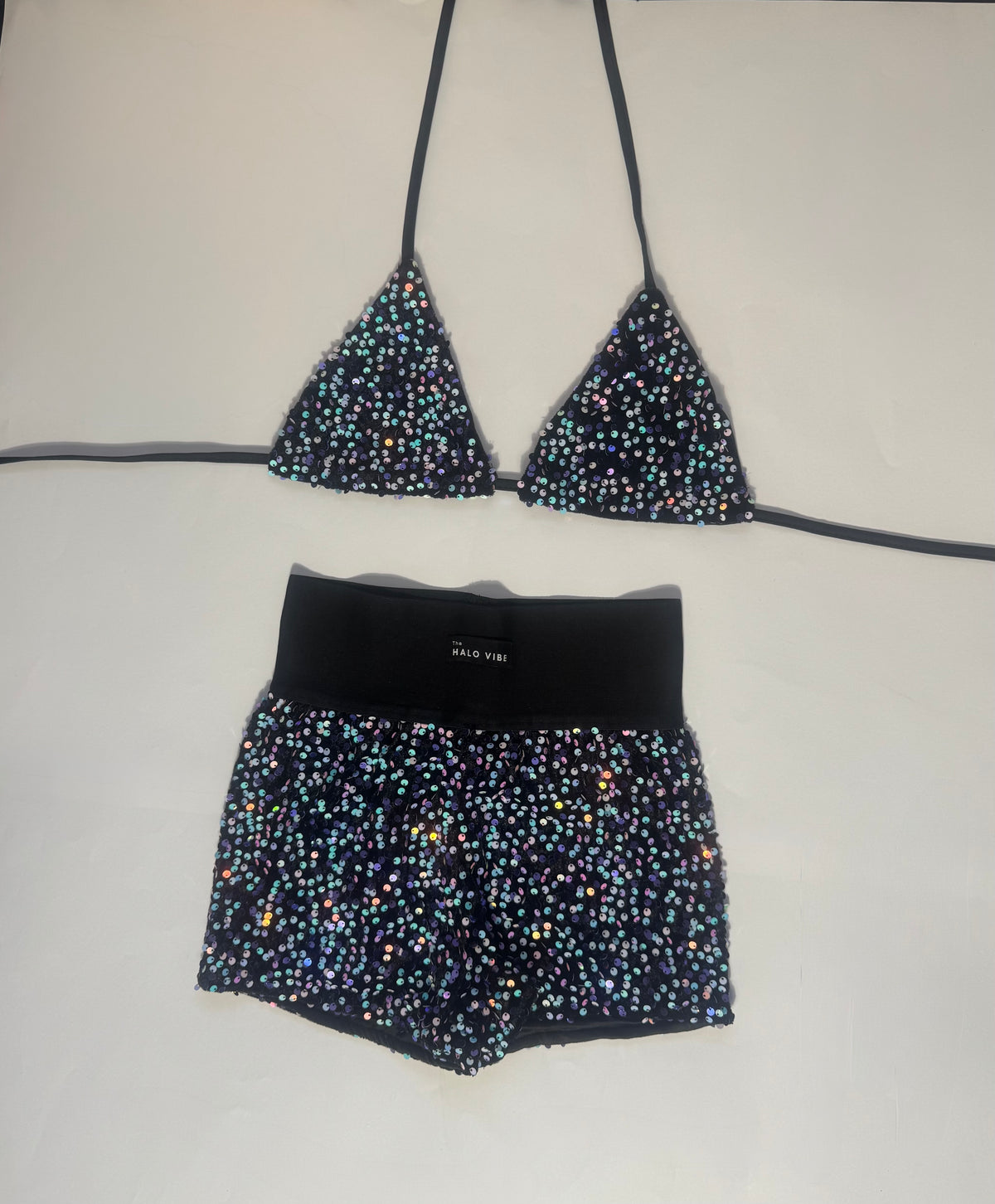 Sequin short & bikini 2 piece set