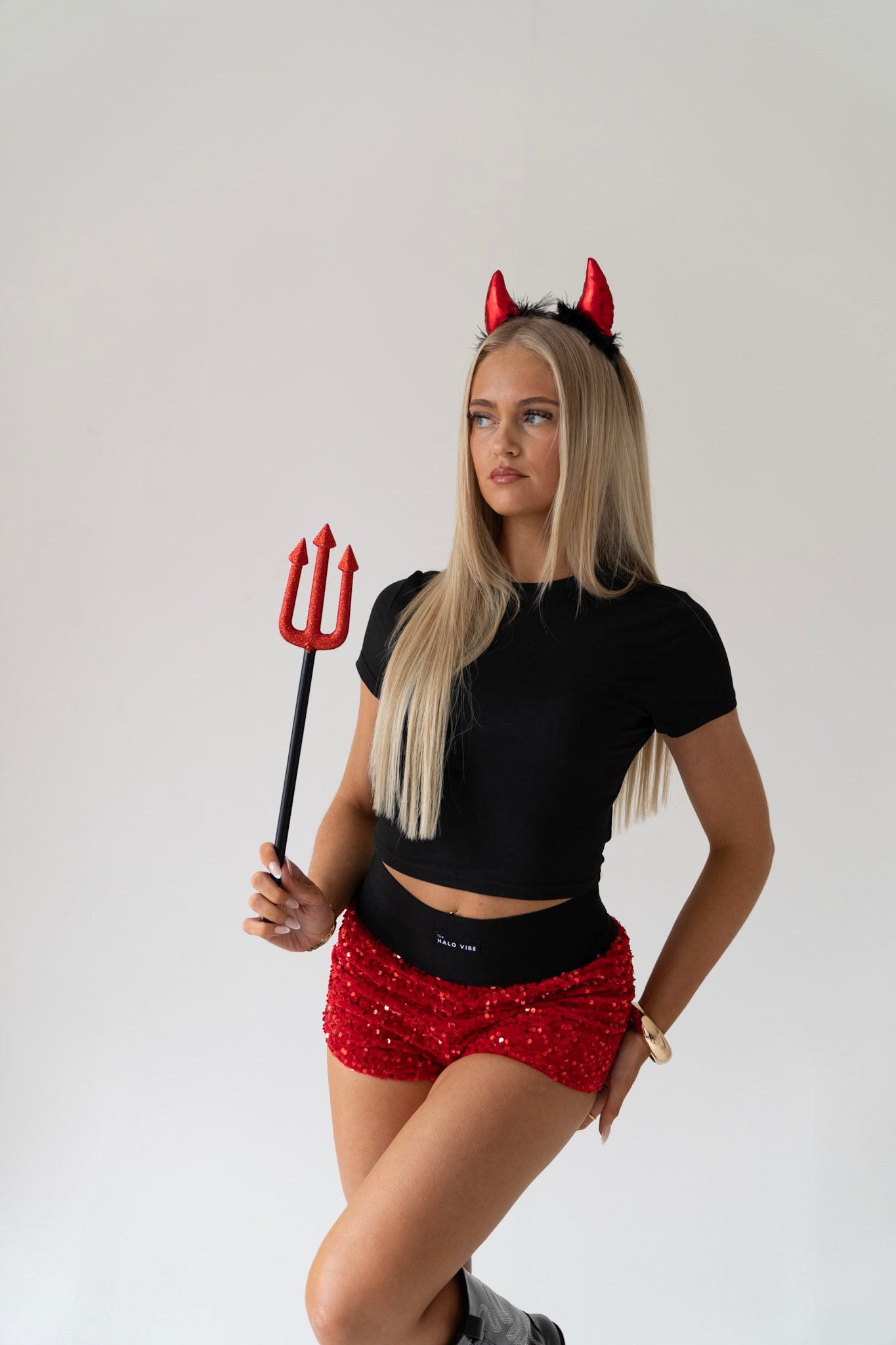 Devil sequin shorts Halloween bundle