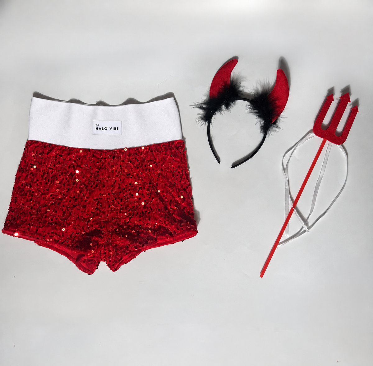 Devil sequin shorts Halloween bundle