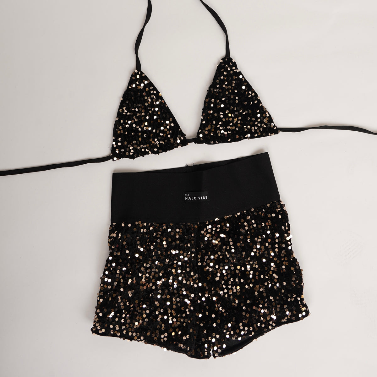 Sequin short & bikini 2 piece set