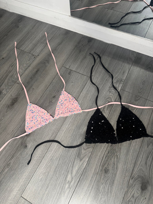 Sequin bikini top