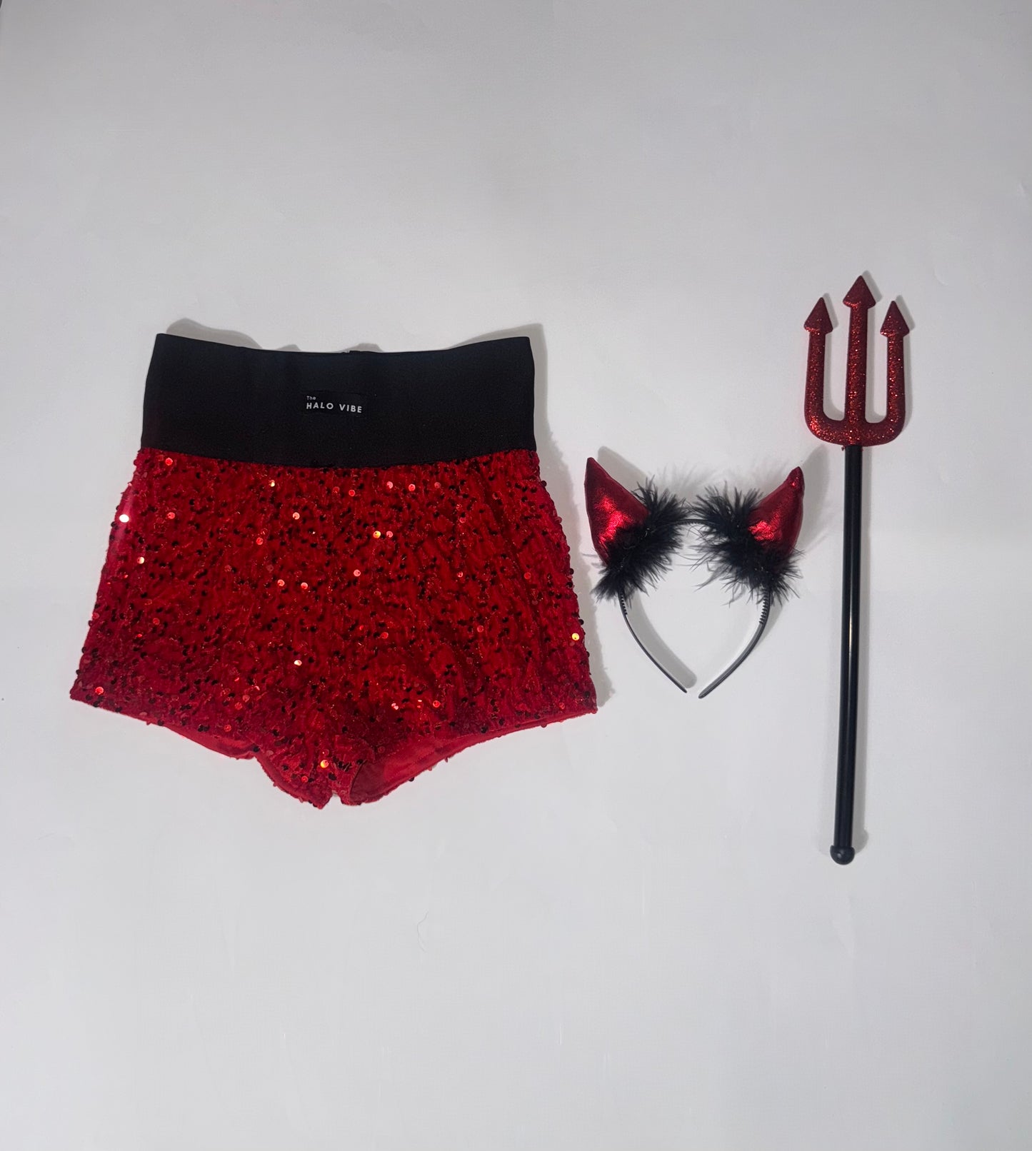 Devil sequin shorts Halloween bundle