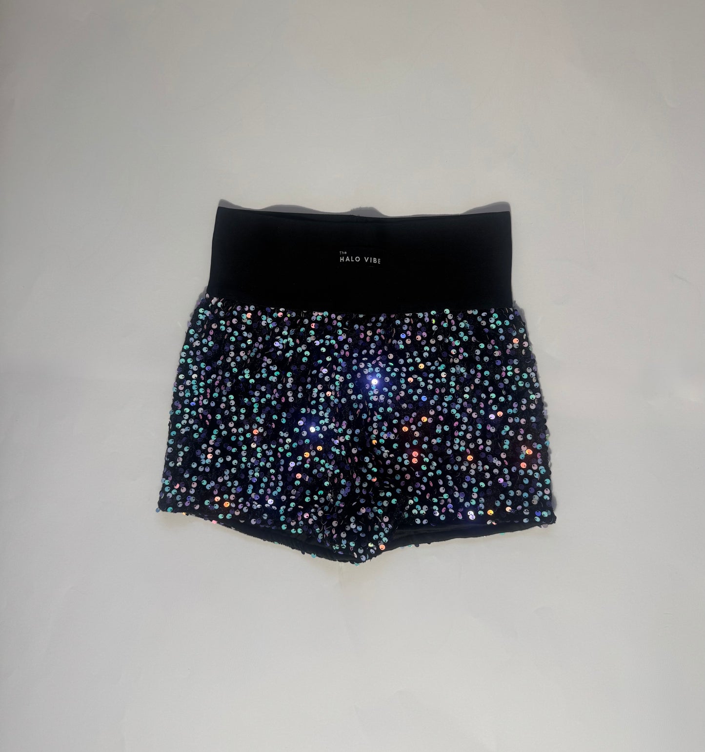 High waisted sequin shorts