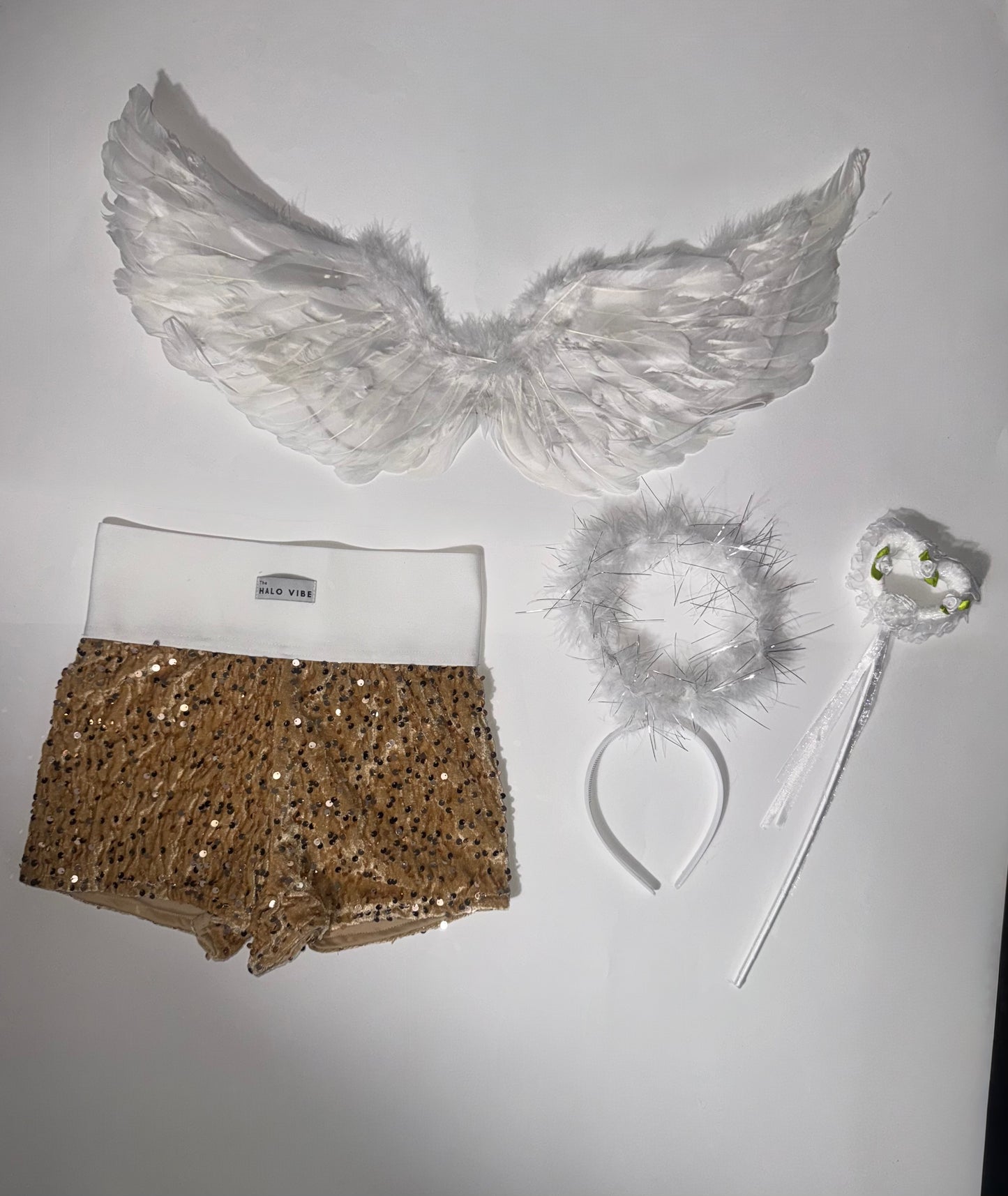 Angel sequin shorts Halloween bundle
