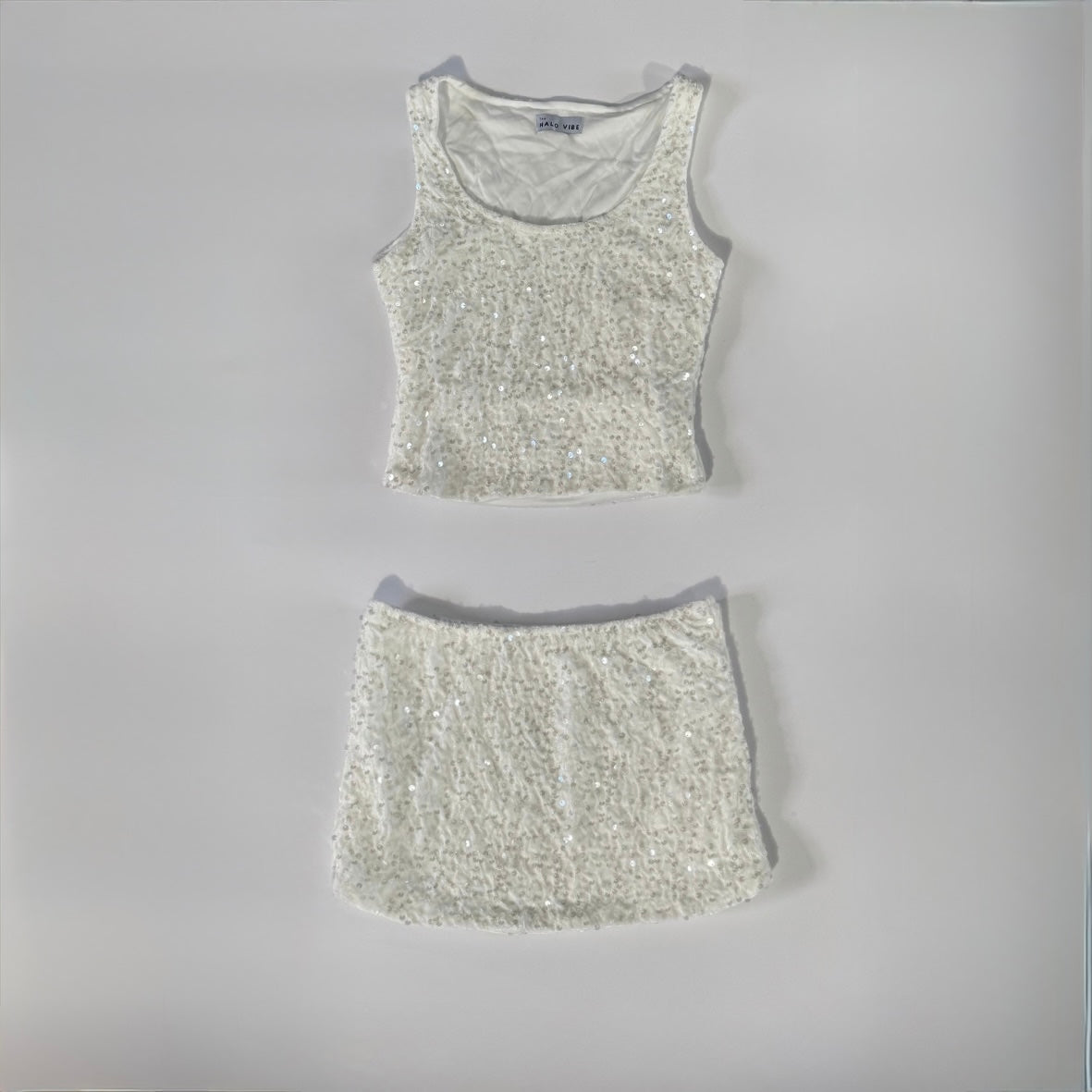 Viral Sequin Skirt & Matching Top 2 Piece Set - Sparkly Festival Co-Ord - Party, Holiday & Rave Outfit