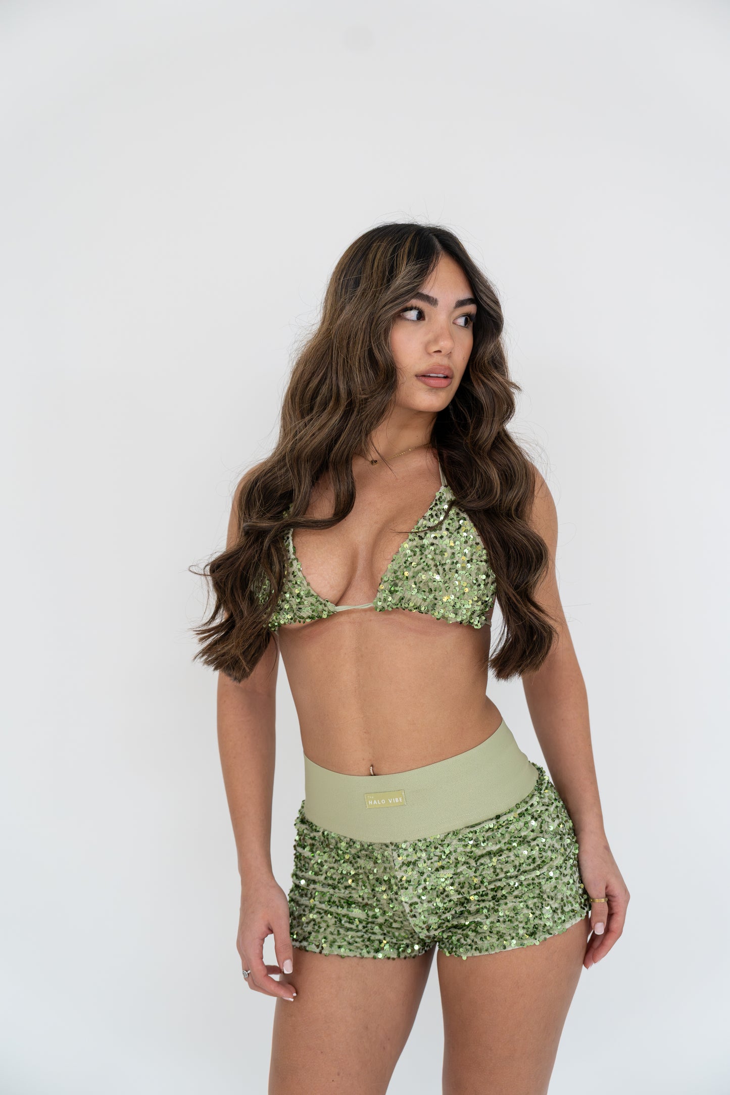 Sequin short & bikini 2 piece set