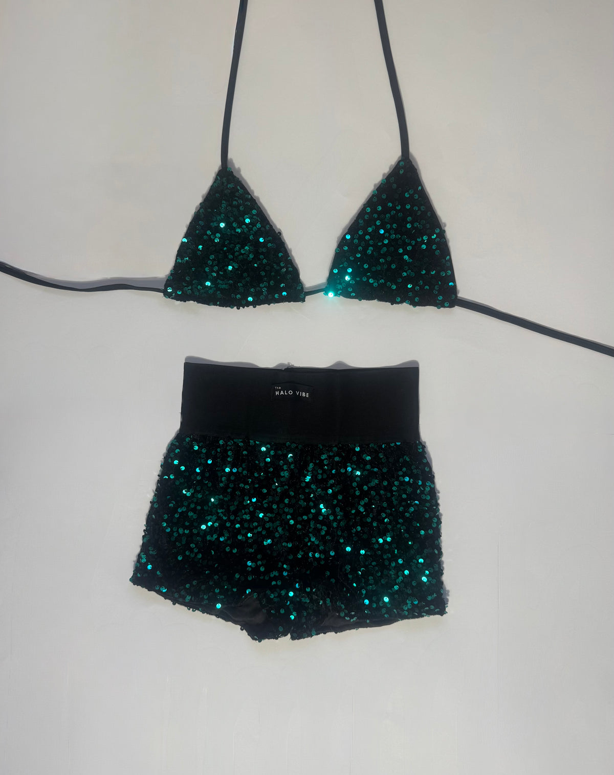 Sequin short & bikini 2 piece set