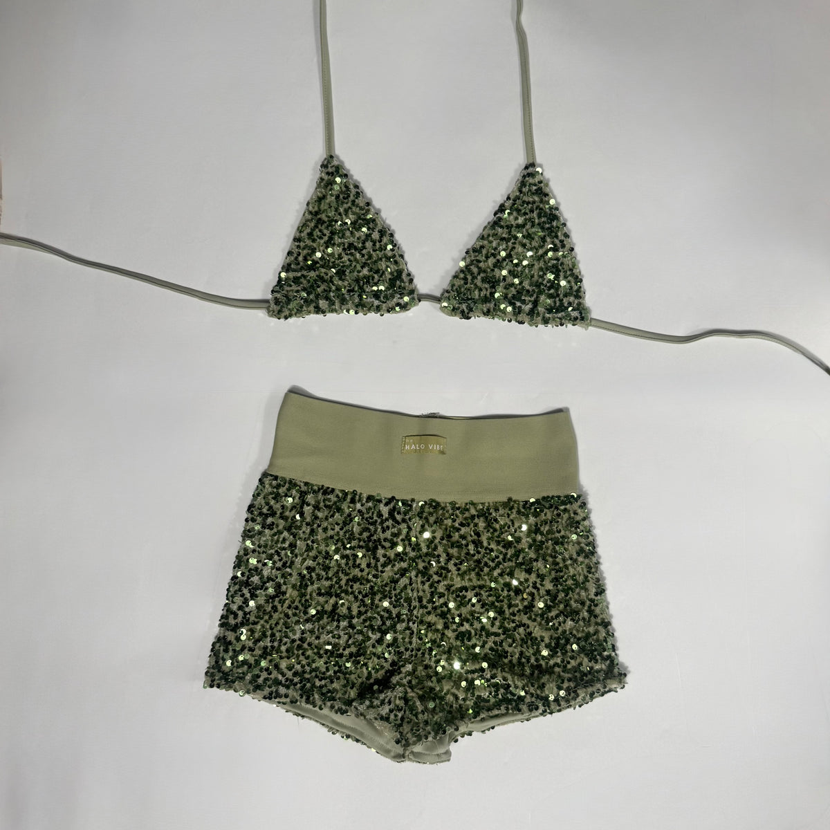 Sequin short & bikini 2 piece set