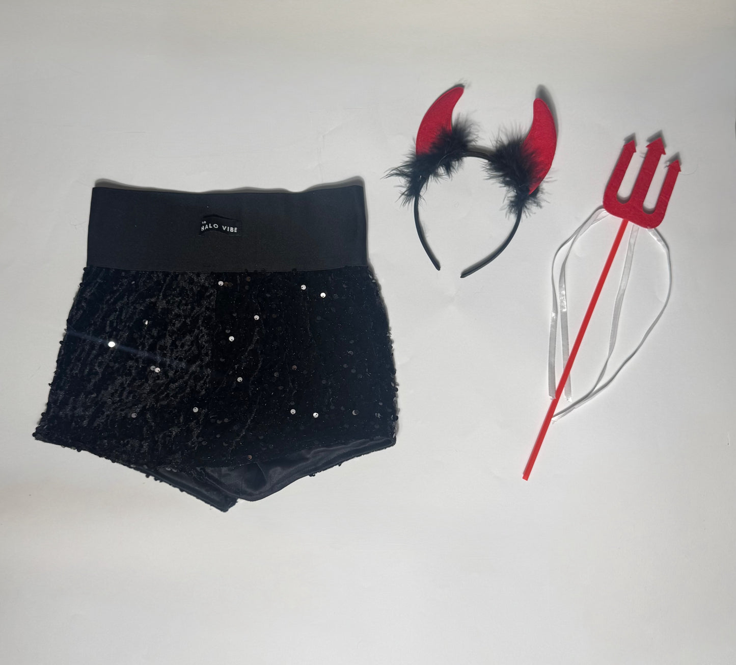 Devil sequin shorts Halloween bundle