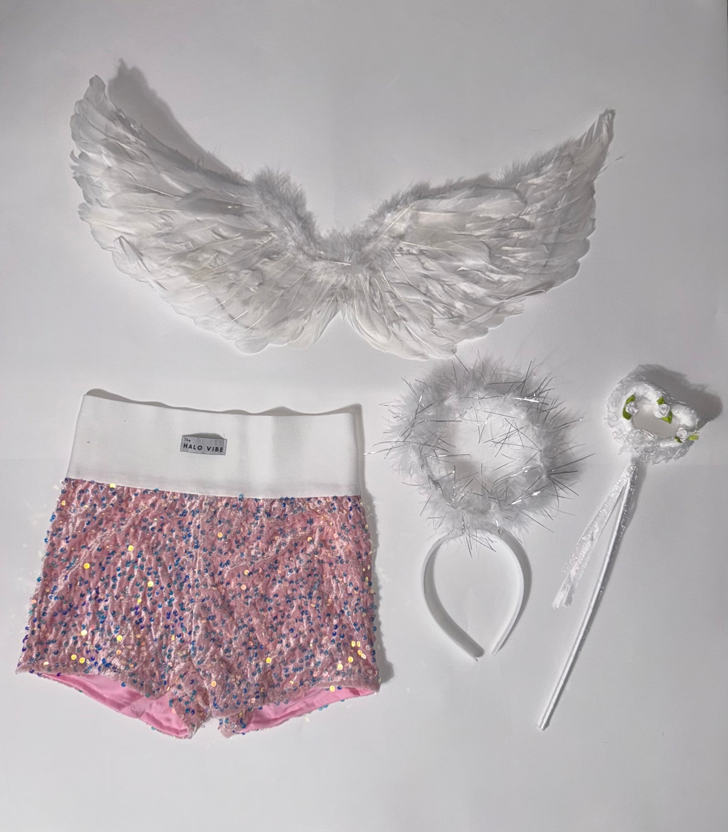 Angel sequin shorts Halloween bundle