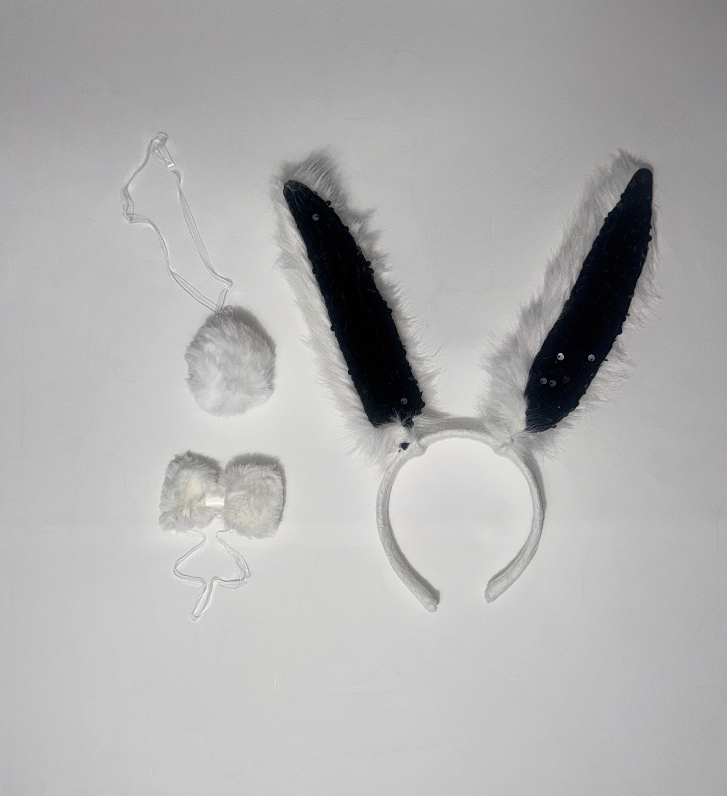 Easter Bunny Accessories Set – Bunny Ears Headband, Tail & Bow