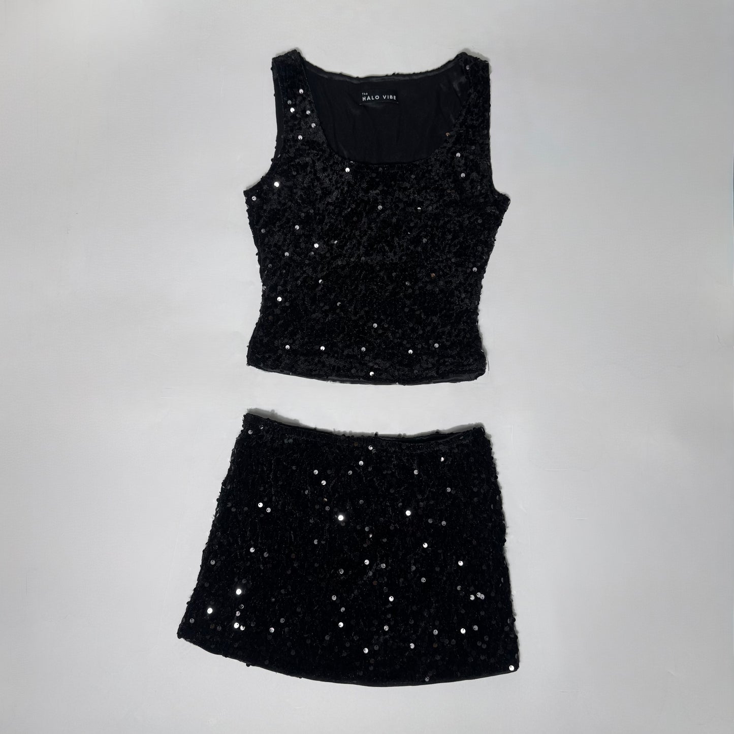Viral Sequin Skirt & Matching Top 2 Piece Set - Sparkly Festival Co-Ord - Party, Holiday & Rave Outfit