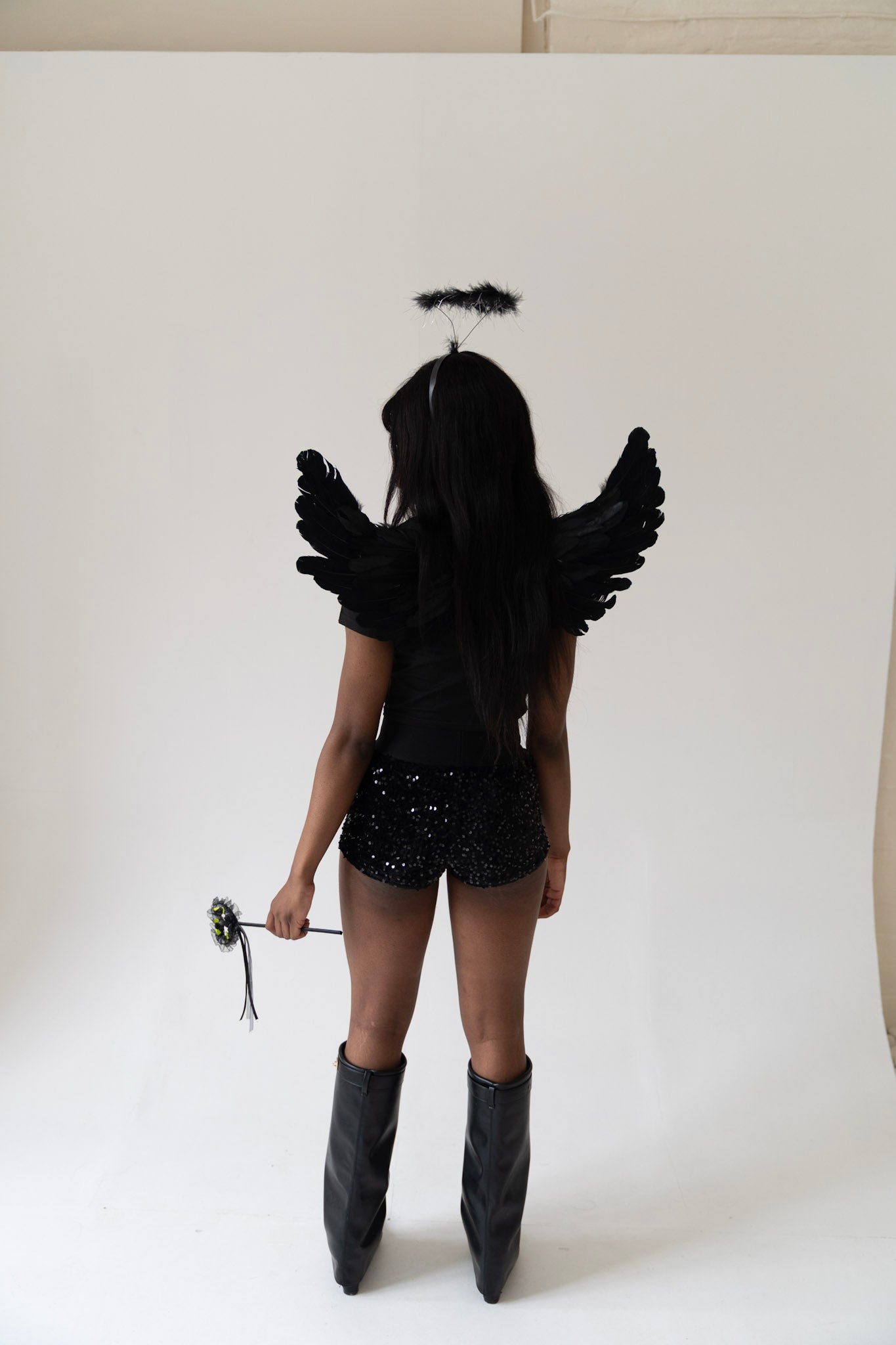 Angel sequin shorts Halloween bundle